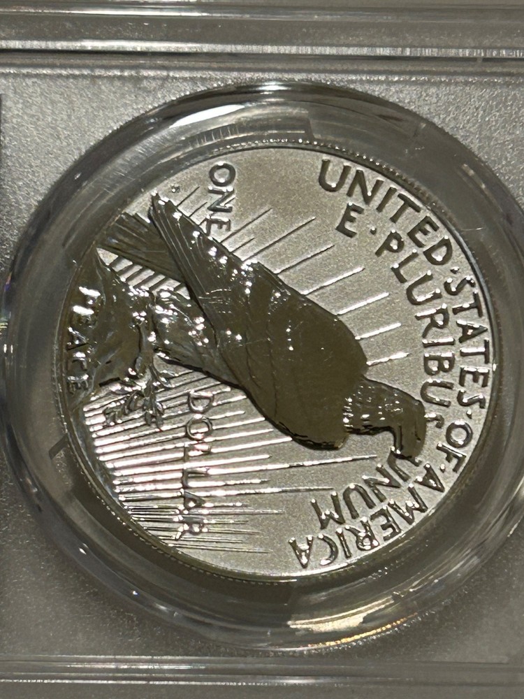 2023 S Peace Silver Dollar Reverse Proof PCGS PR70 FDOI/Flag Label