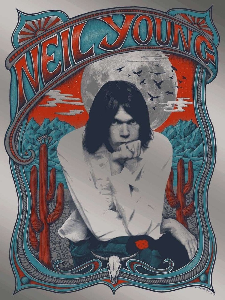 NEIL YOUNG Limited edition variant foil print #30 18x24 MISHKA WESTELL 2020