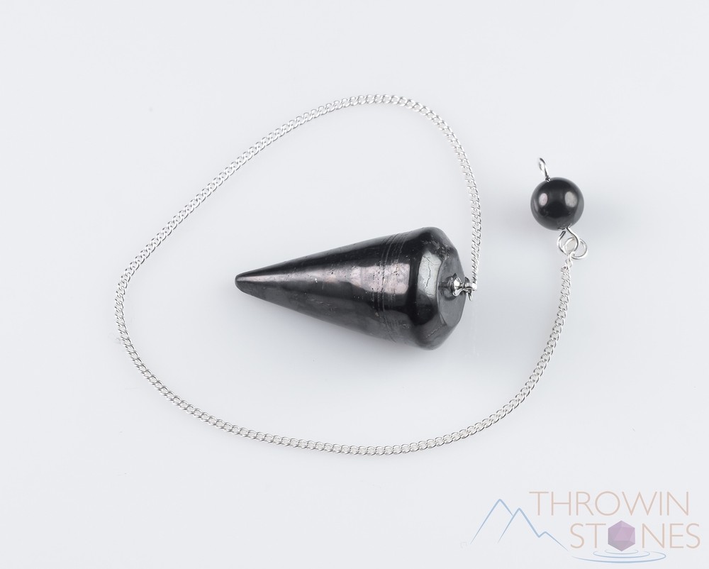 SHUNGITE Crystal Pendulum - Divination, Metaphysical, EMF Protection, E1413