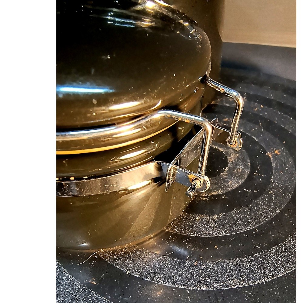 69. Set of 2 Black Ceramic Crocks