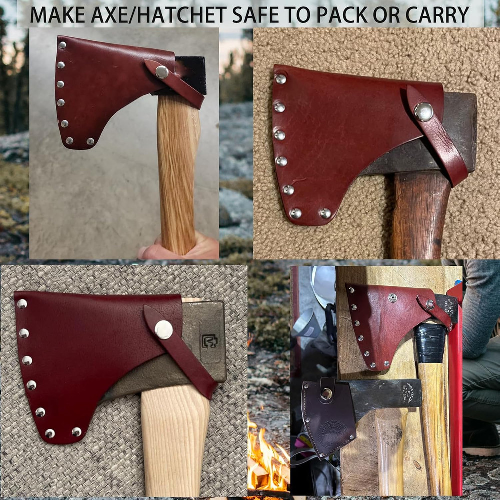 Leather Hatchet Axe Sheath Protector Tool - Head Cover with Leather
