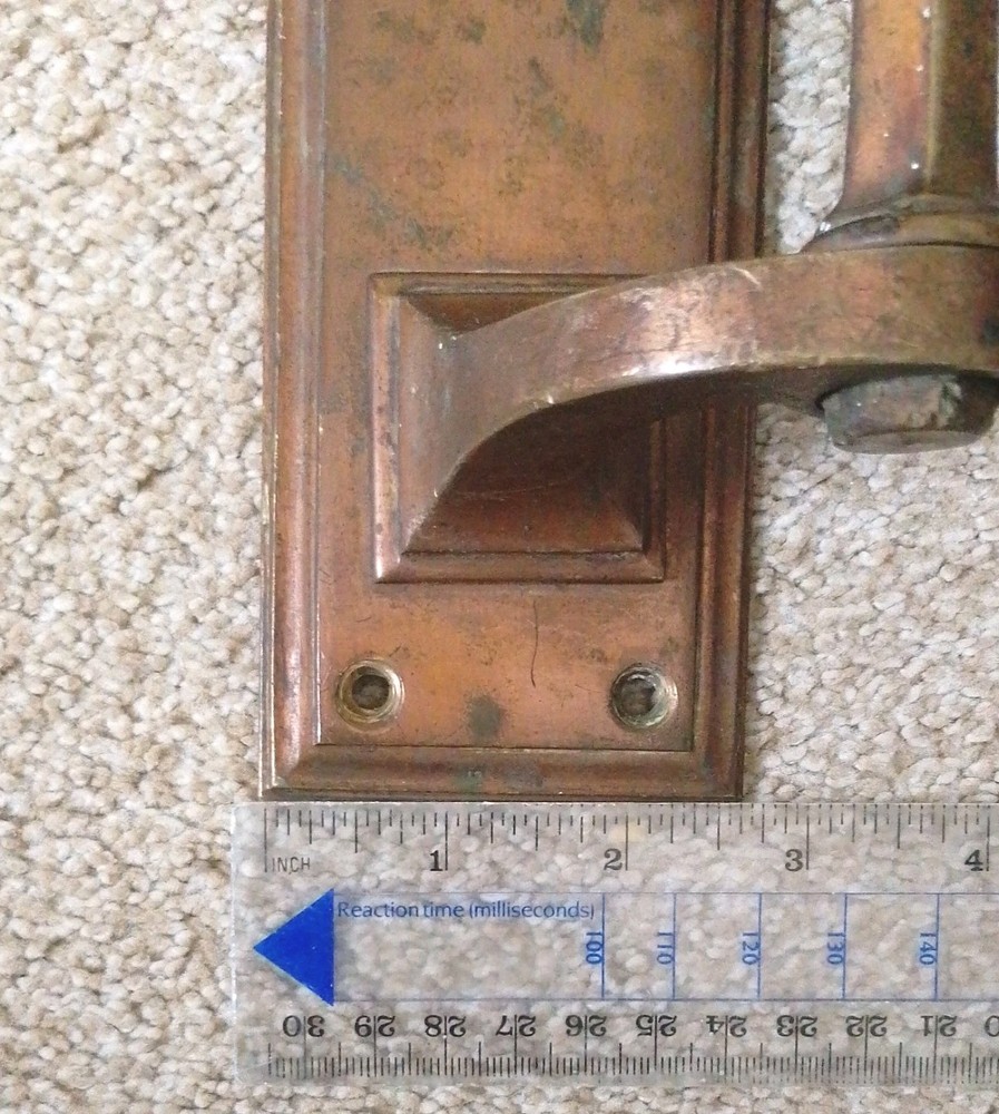 Victorian/Edwardian Antique Solid Brass Door Pull Handle Vintage LARGE 14.5"