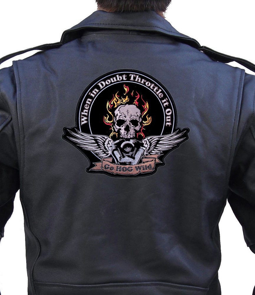 Flaming Skull with Wings Embroidered Biker Patch FREE SHIP