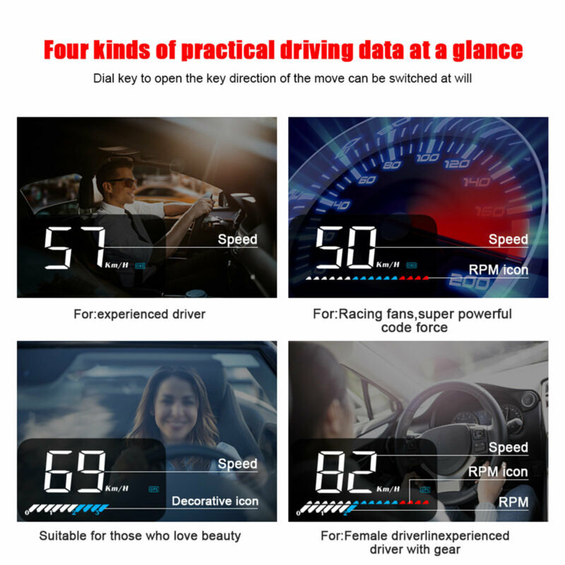 Head Up Display Car HUD GPS OBD2 Multi Function Zone Display M7