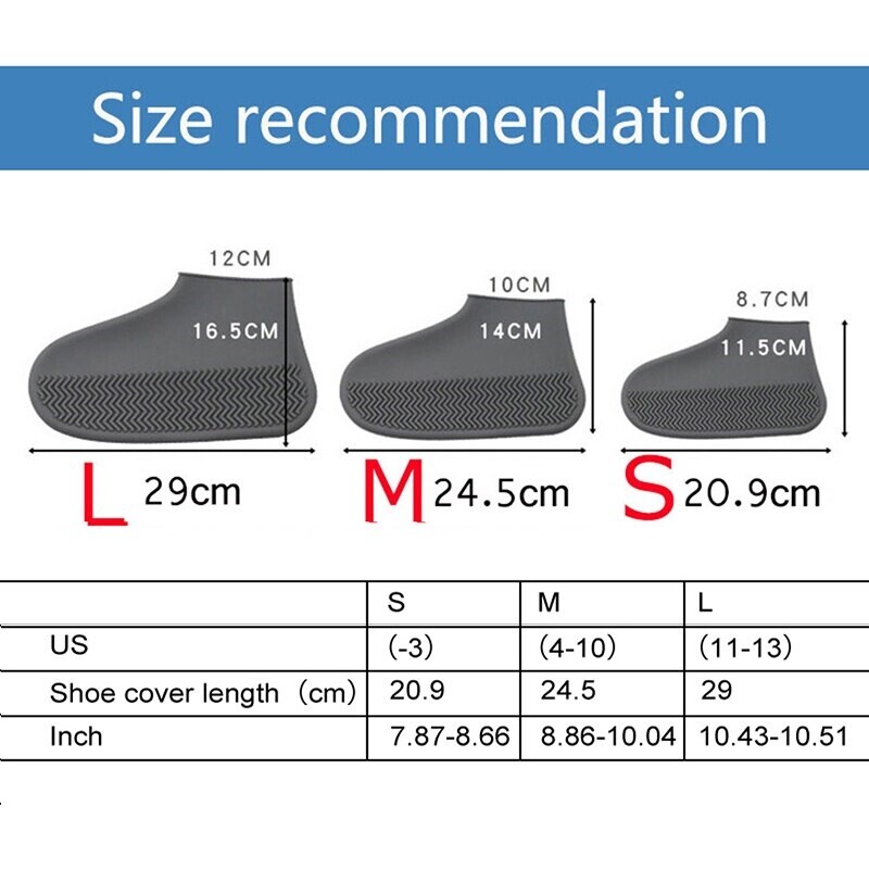 Anti-slip Silicone Rain Shoe Covers Reusable Waterproof Shoes Cover Protector
