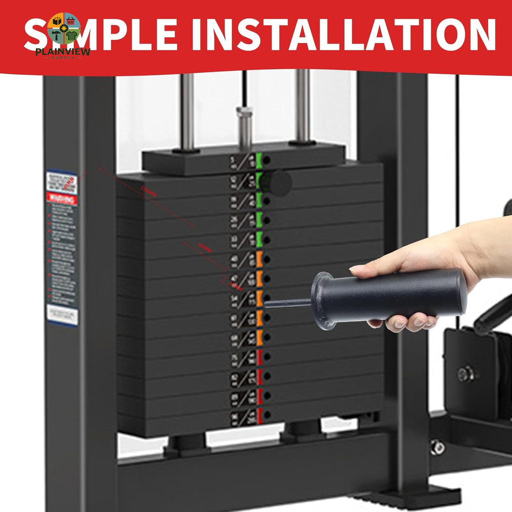 Weight Stack Pin with Spring Clip Collar Weight Stack Extender Pin for Cable Mac