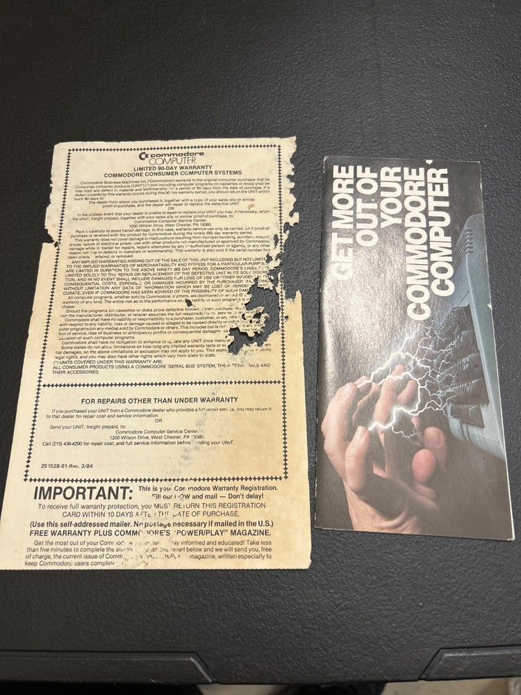 Vintage Commodore 64 C64 Replacement Box, Inserts, advertising