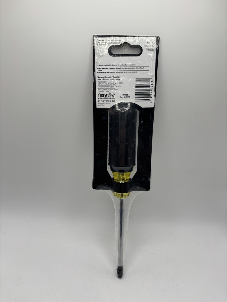 Klein Tools 732-4 Combo Tip Screwdriver #2 Phillips & 1/4” Slotted 4” USA