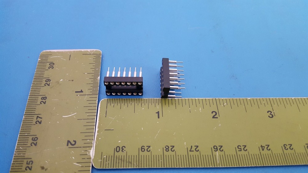 IC SOCKET, 14 PIN DIP SOCKET, Screw Machine, Gold Pin RN, ICE-143-E275-TG, 4 Pcs