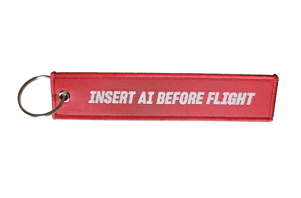 Shield AI / Insert AI Before Flight Keychain Tag Military