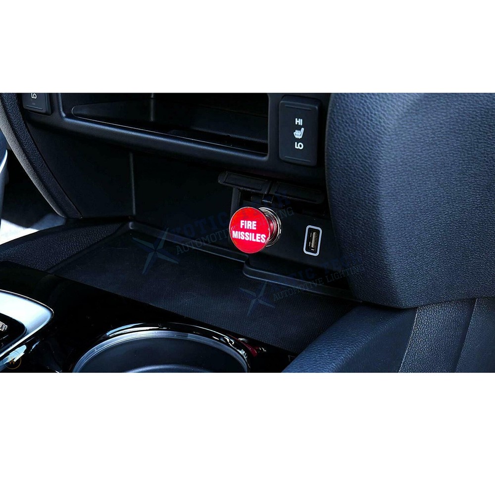 Universal Red Fire Missiles Push Button Car Cigarette Lighter Replace Accessory