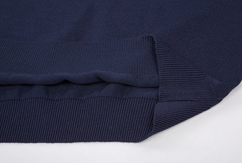Mens V-Neck Knitted Sweater Vest Solid Plain Sleeveless Medium Navy Blue