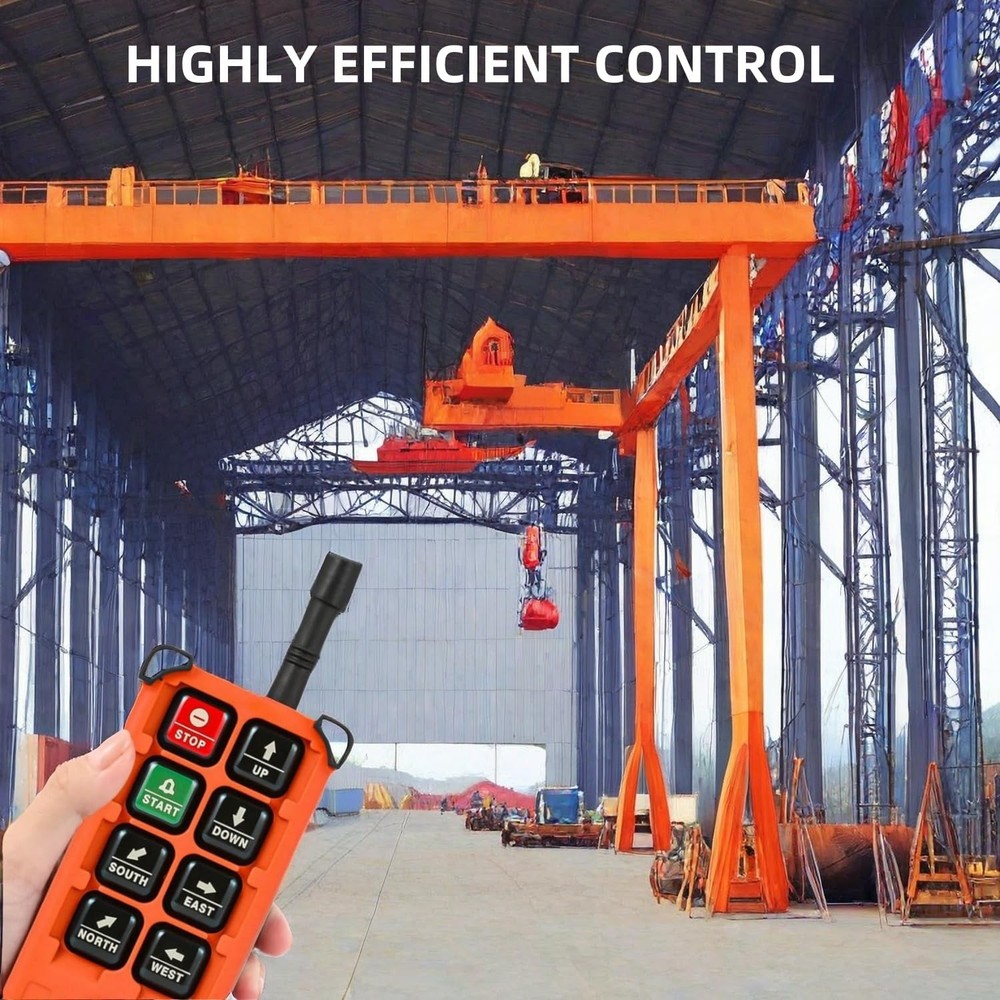 8 Button Crane Remote Control Transmitter, 360° Wireless Crane Control