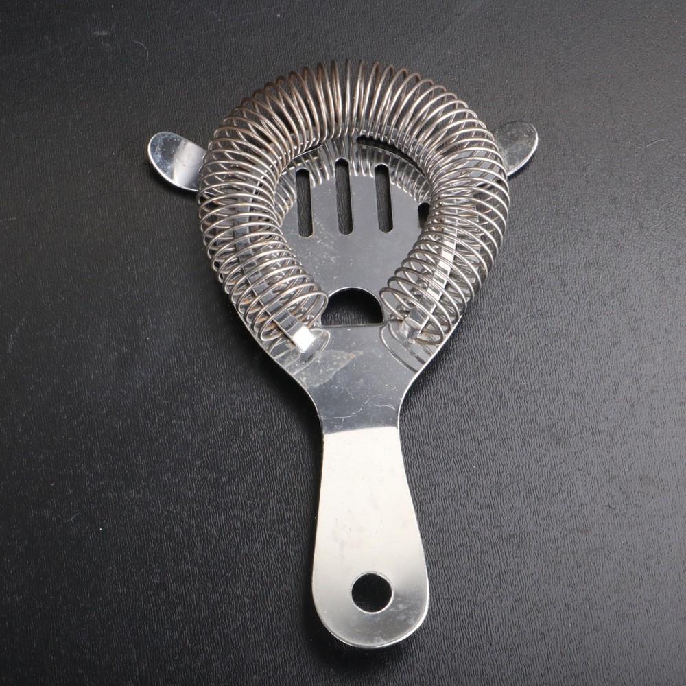 Stainless 4 Tab Metal Hand Held Spring Cocktail Strainer