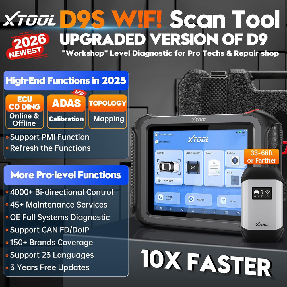 XTOOL USED D9S Full System Diagnostic Scanner Offline ECU Programming 45+ Resets