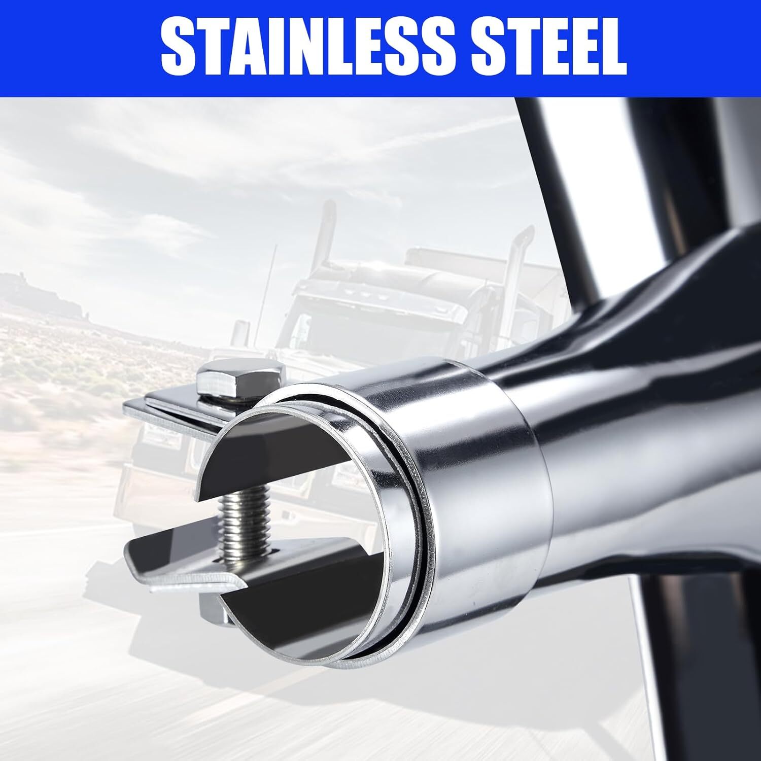 24" x 24" Quarter Fenders for Semi Truck, 430 Stainless Steel