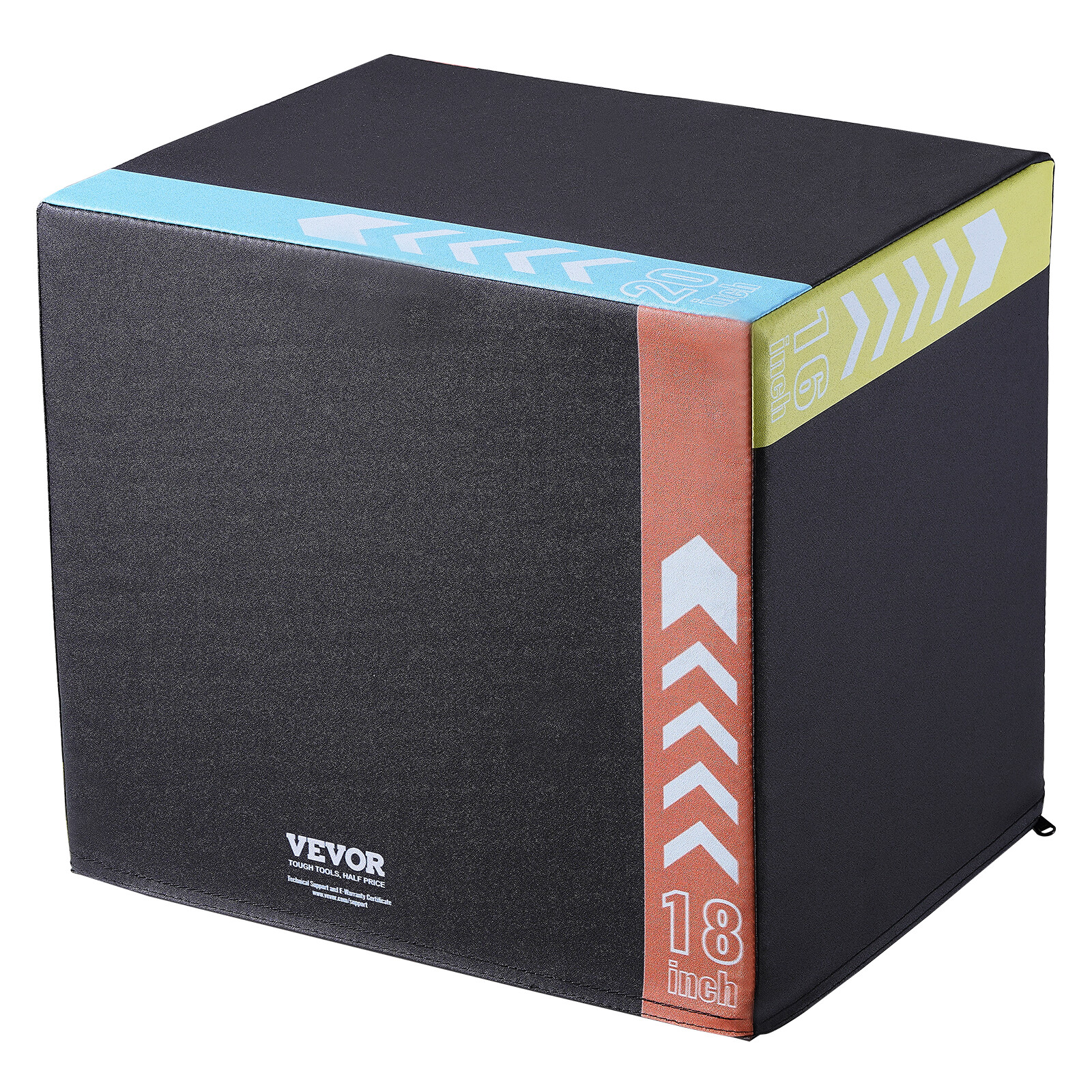 VEVOR 20/18/16 Inch 3 in 1 Plyometric Jump Box Fitness Exercise Plyo Box Cotton