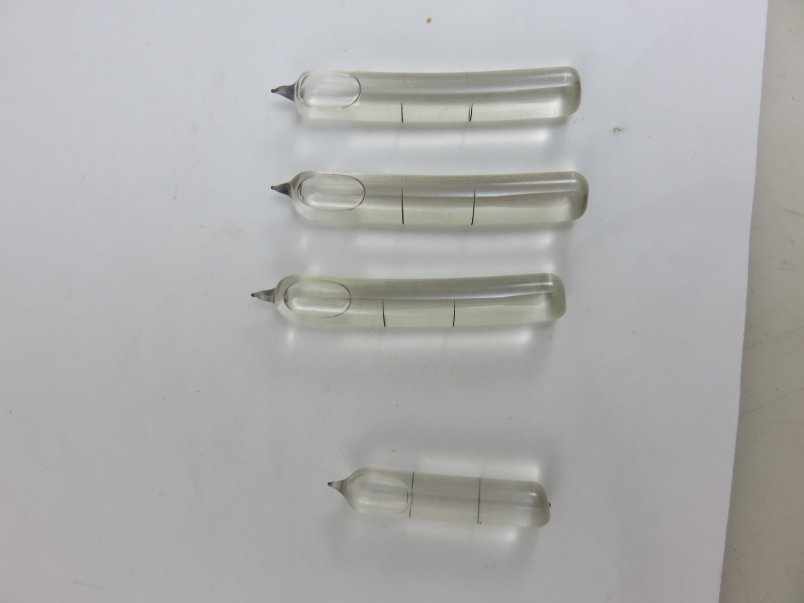 Stanley 208 Proved Level Glasses Vial 1.5" & 2" 4pc Total Vintage Made In USA