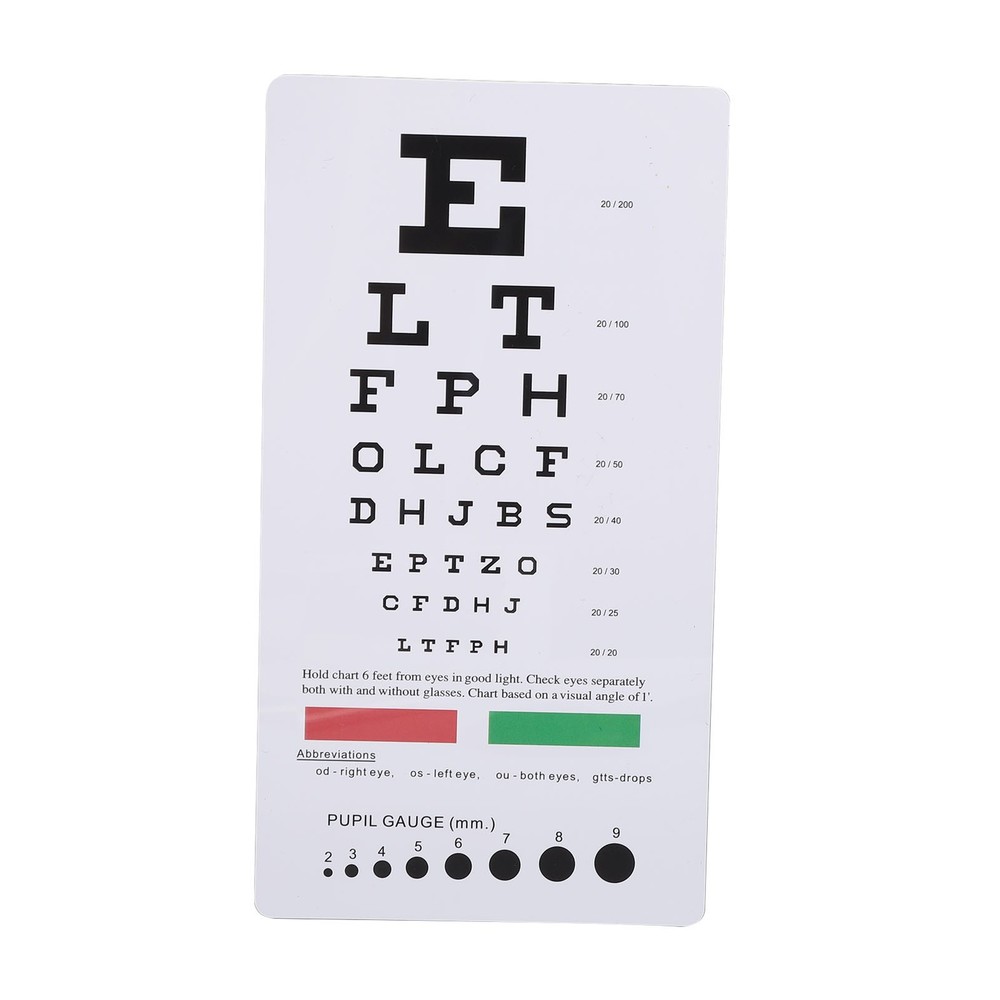 Pocket Eye Chart With 2pcs Occluder Double Sided Vision Eye Test Exams Chart