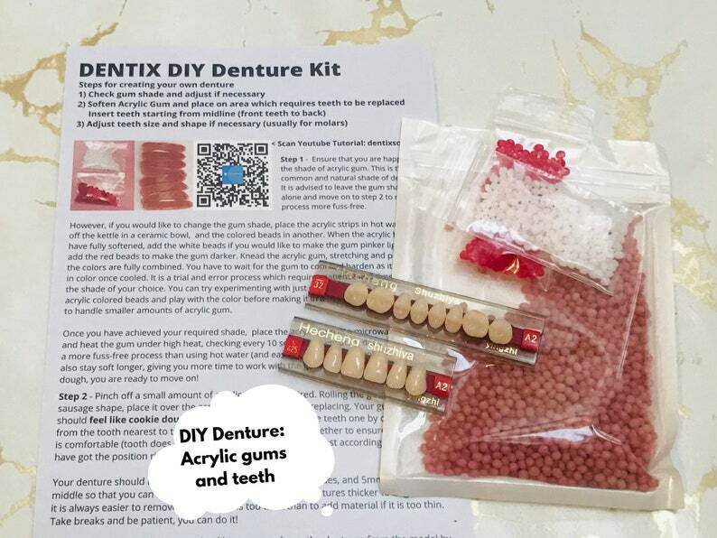 DIY Denture Kit Immediate Partial Denture, Full Denture Upper OR Lower NO MOLD