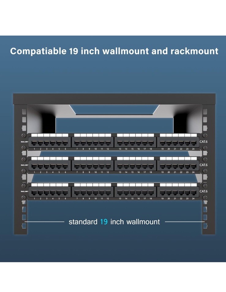 iwillink UL-Listed 24 Port Patch Panel Cat6 Patch Panel RJ45 Keystone Network...