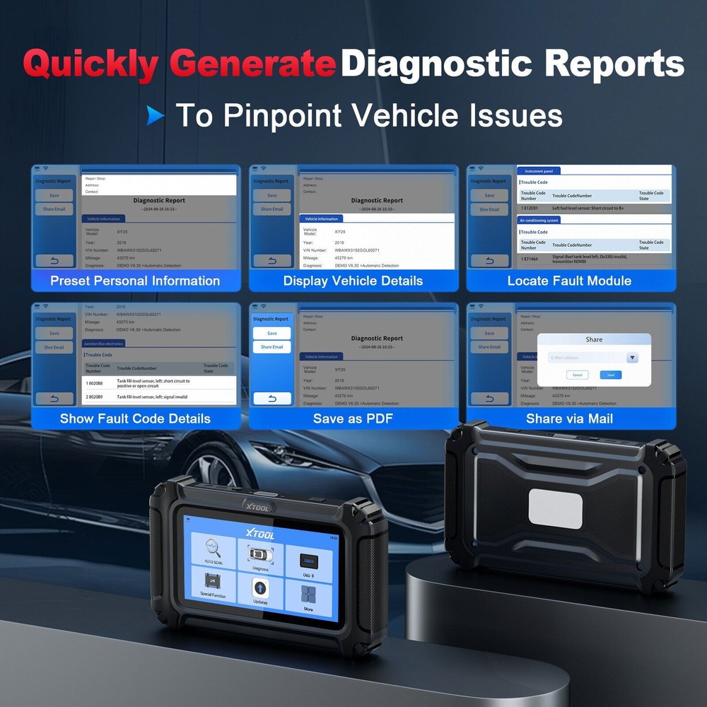 XTOOL D5S Auto OBD2 Scanner Engine Transmission Diagnostic Tool Live Data Graph