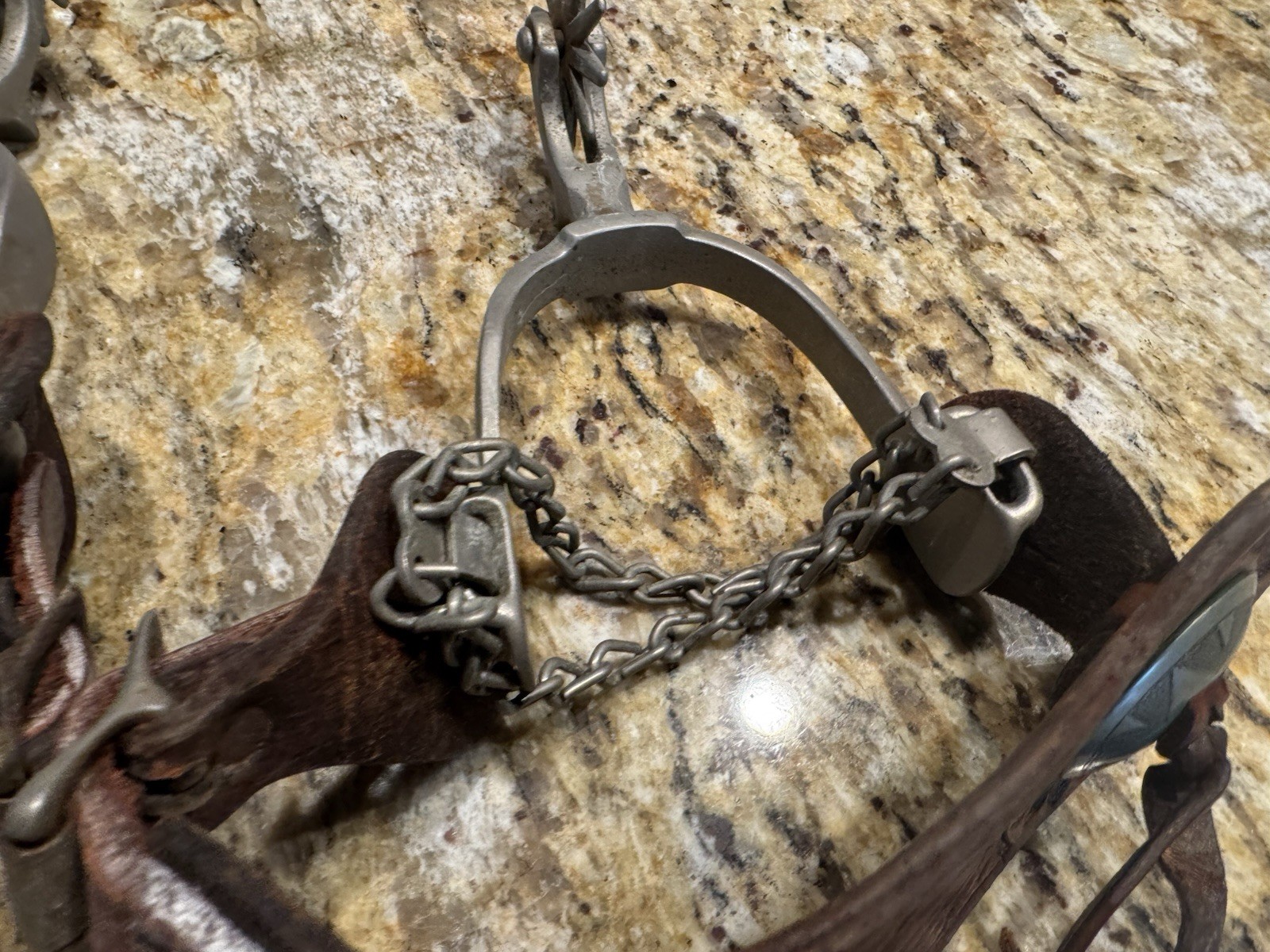 Vintage Western Cowboy Cowgirl Spurs Leather Strap As Found