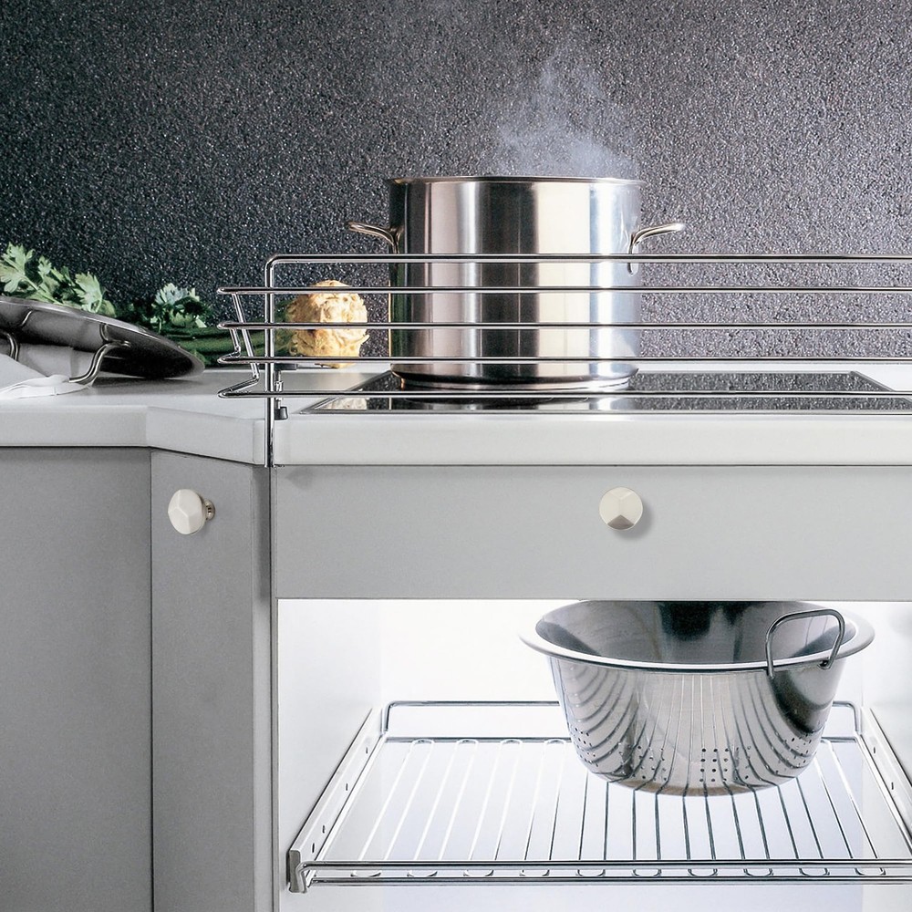 Ravinte 10pk Brushed Nickel Round Cabinet Knobs Solid Zinc Alloy Drawer Pulls