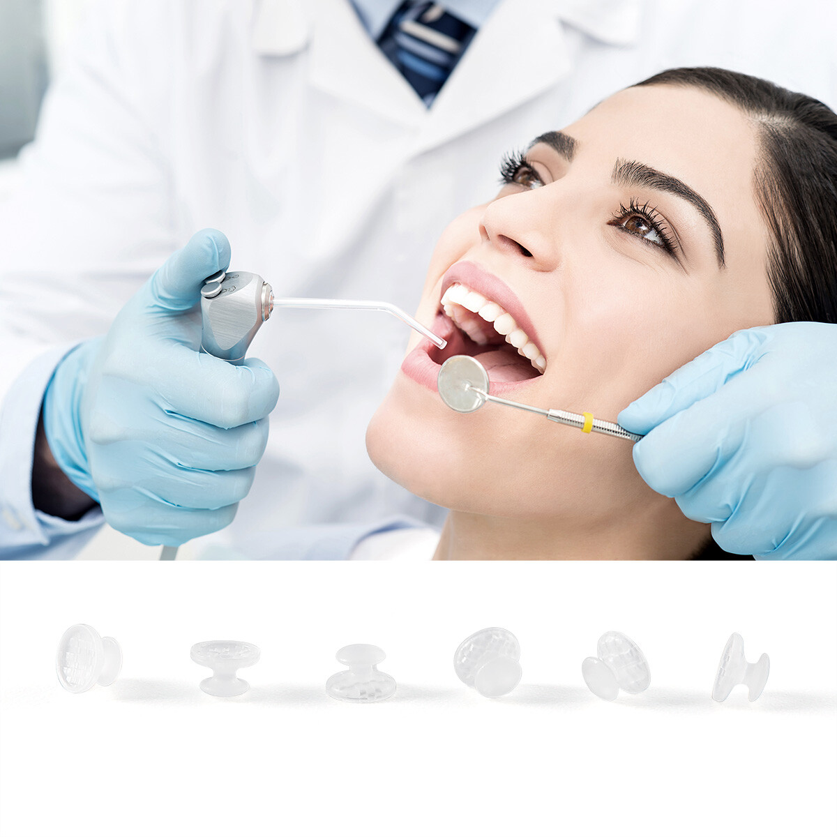 AZDENT Dental Orthodontic Lingual Buttons Bondable Round /Rectangular Base