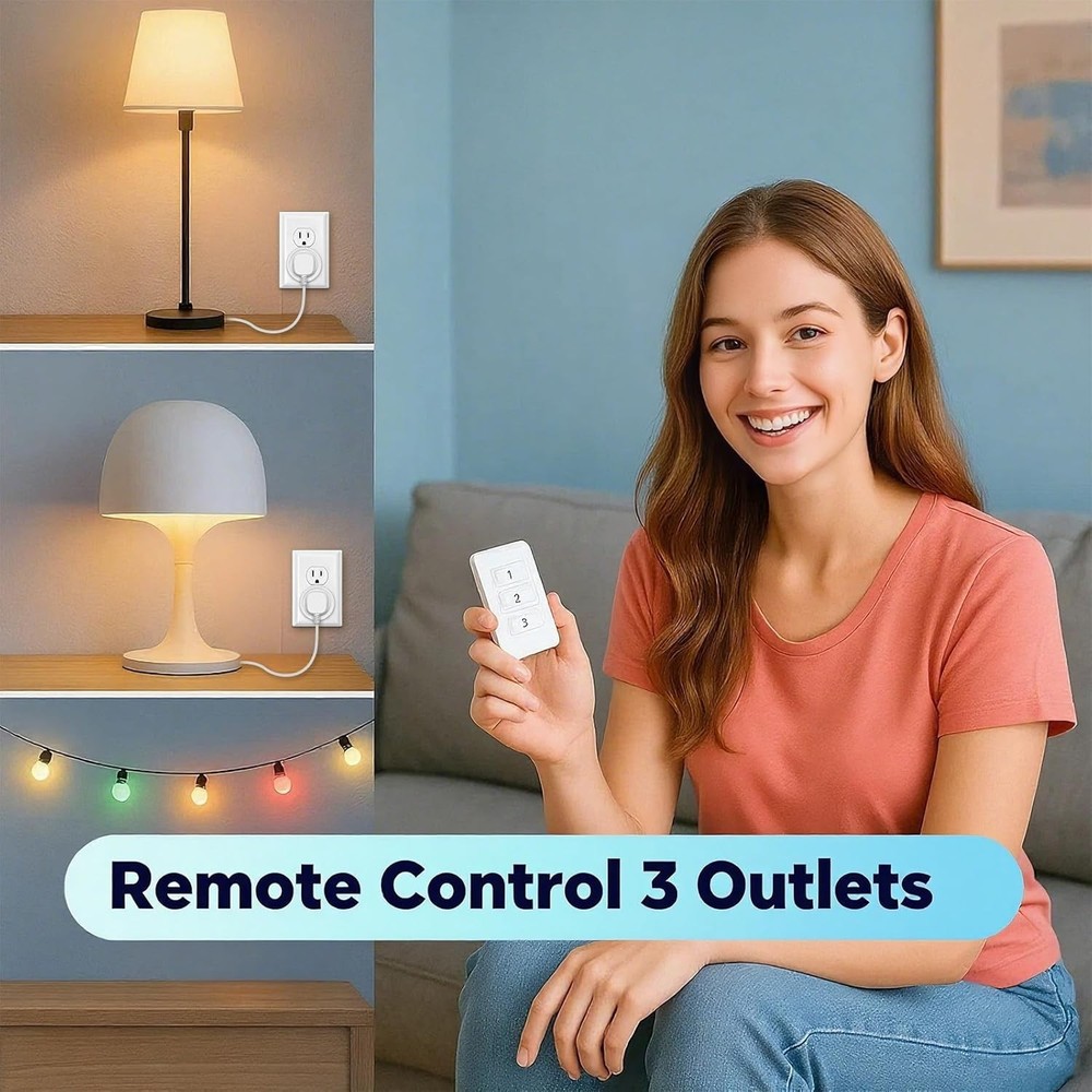 3 Pack 656ft Wireless Wall-Switch: Remote Control Outlet for Lights & Appliances