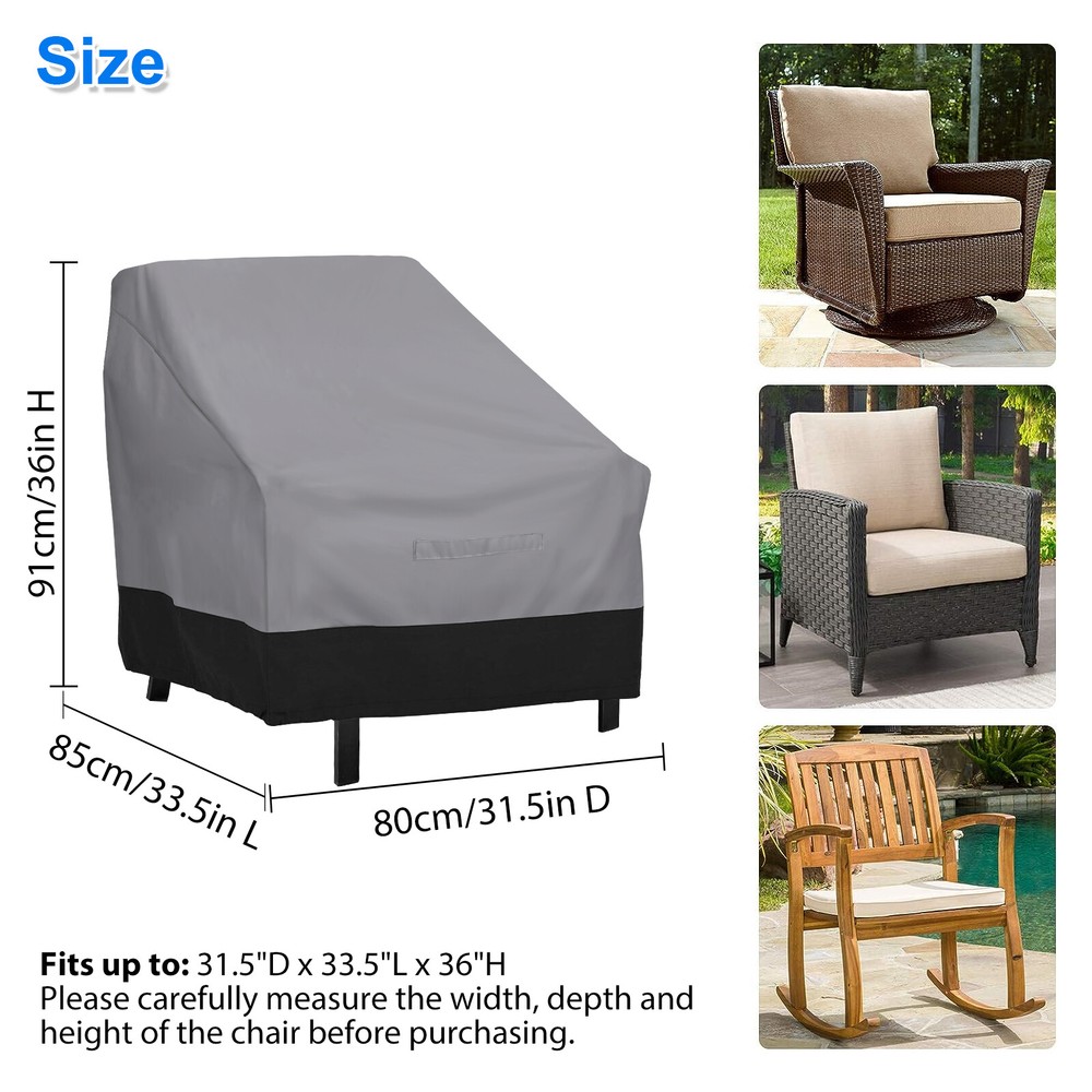 Waterproof Chair Cover High Back Outdoor Patio Garden Lawn Furniture Protector
