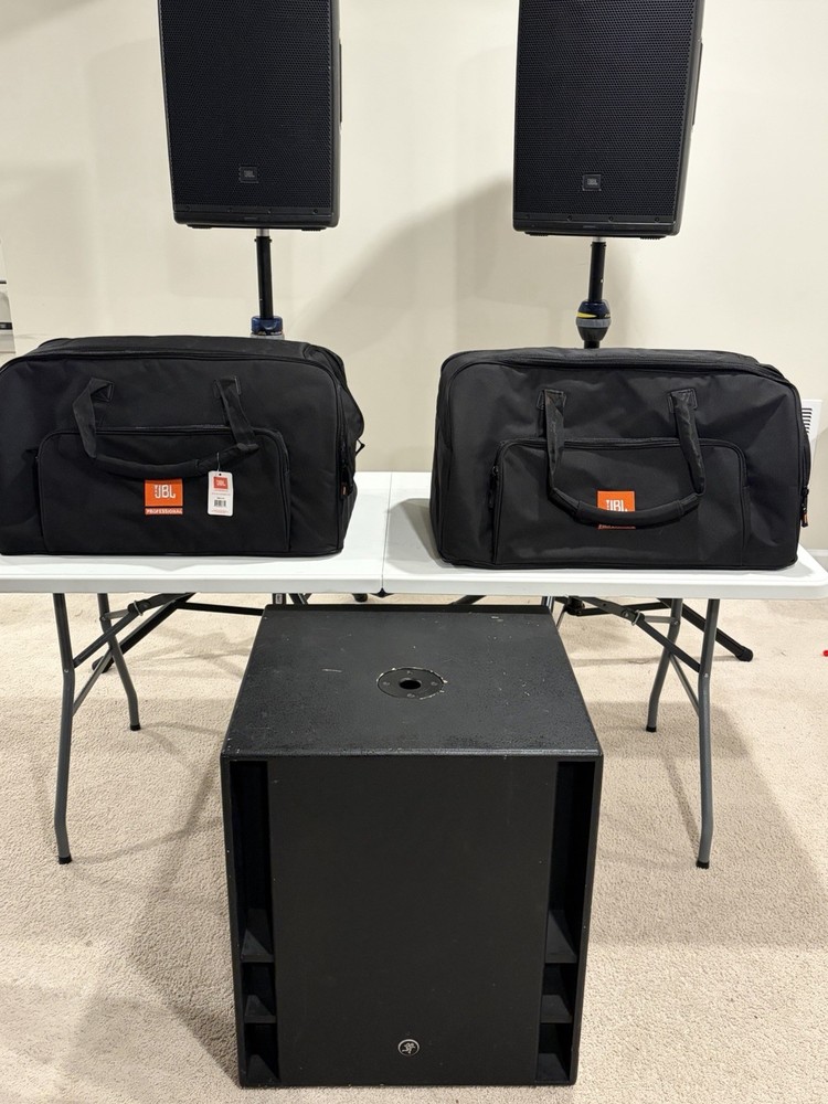 DJ Bundle With Speakers, Stands, Cables And Carrying Cases