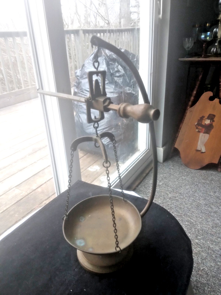 Antique Solid Brass Scale Large 15" - Weighs Up To 6lbs