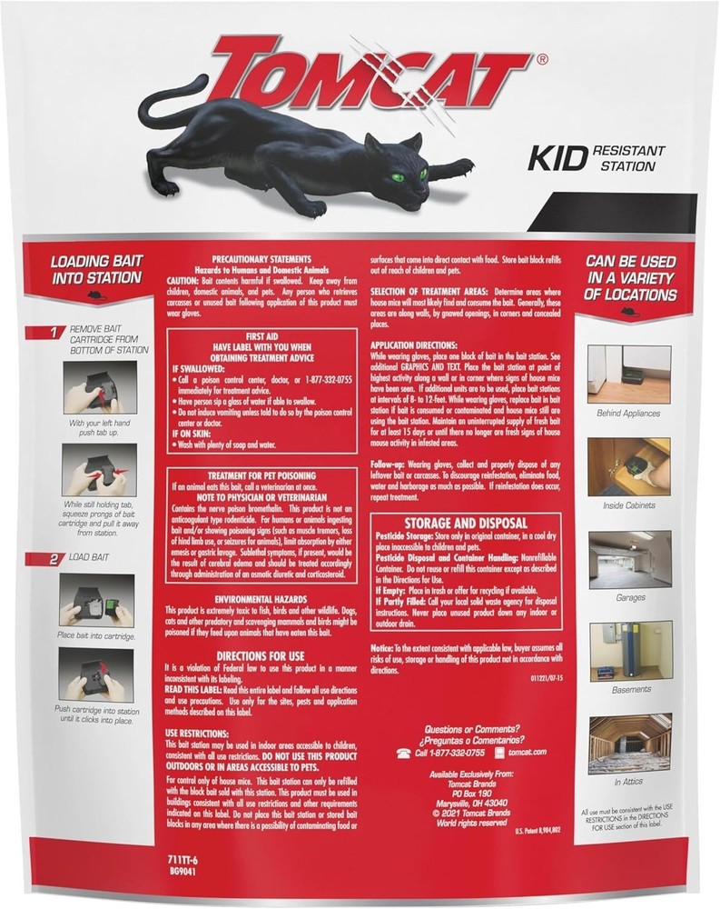 Refillable Mouse Bait Station Indoor Child Resistant with 32 Baits