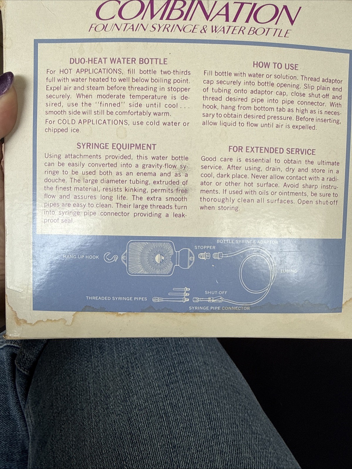 Vintage Rexall Kantleek Water Bottle Fountain Syringe Mustard Comes With Box NOS