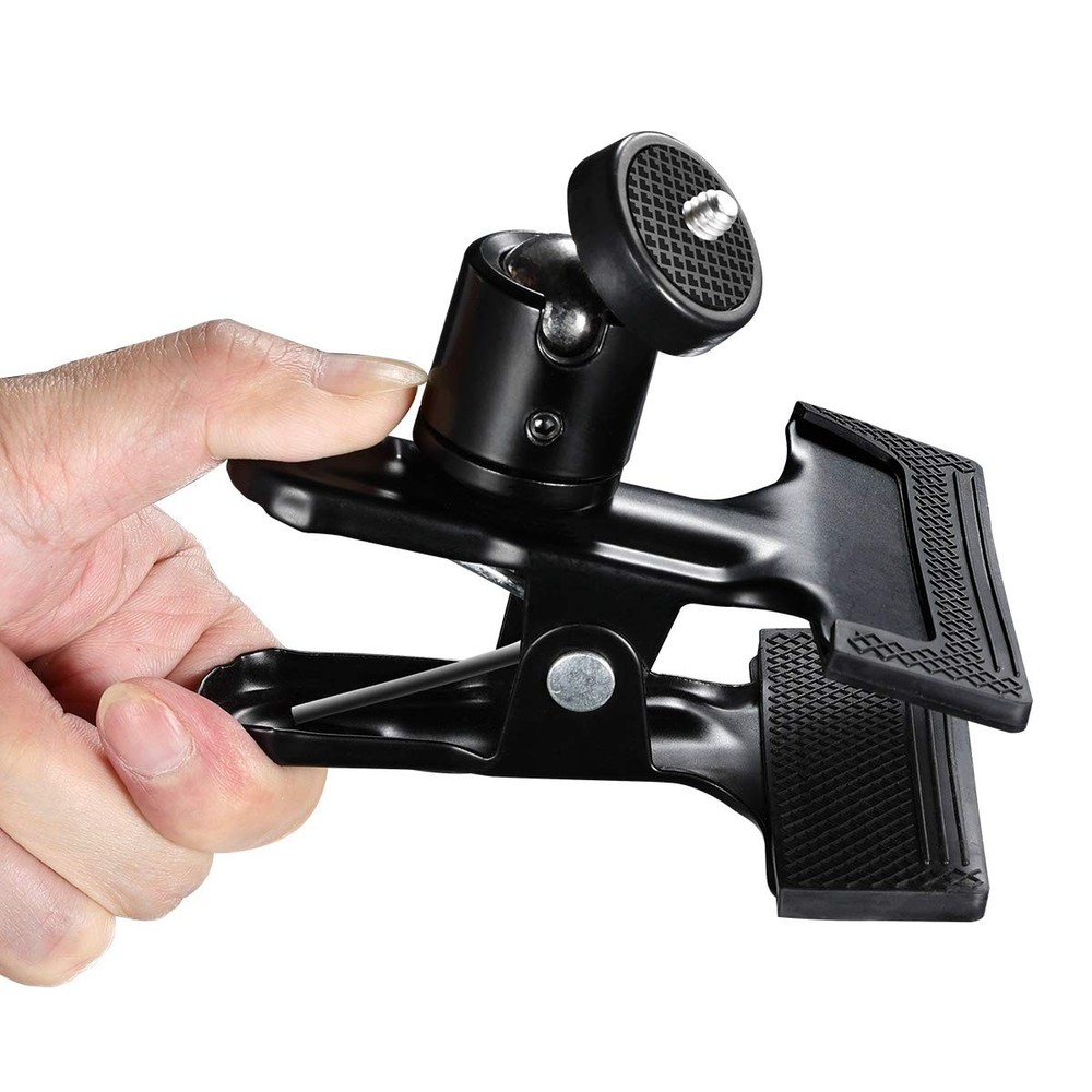 SUPON Multi-Function Tripod Clip Clamp Flash Holder Mount with 360 Black