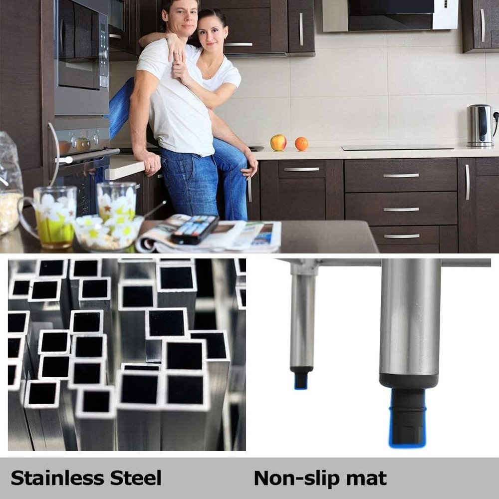Stainless Steel Work Table Kitchen Work Table Scratch Resistent Commercial Work