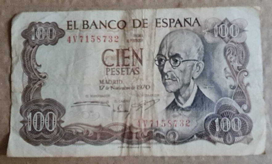 5 x 100 Pesetas Notes 1970 - All Circulated