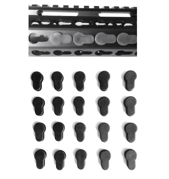 Pack 20! Rubber Insert Protector Plug Covers Freefloat KeyMod Rail System RPR