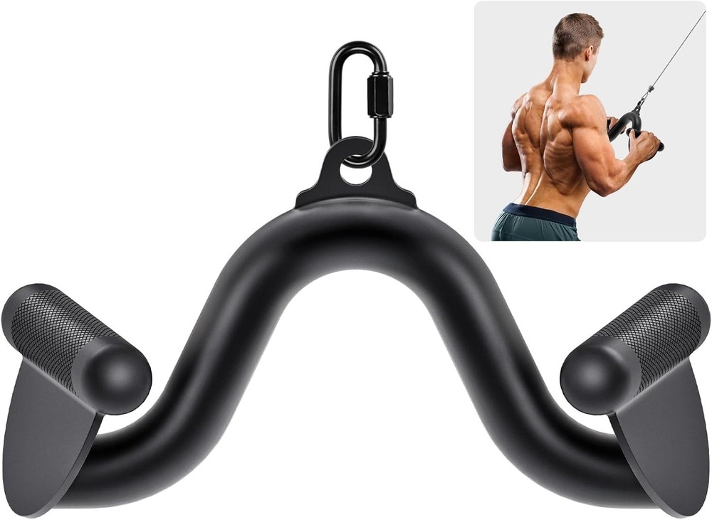 12" LAT Pull Down Bars Cable Machine Attachment, Rowing T-bar V-bar Set, Back...
