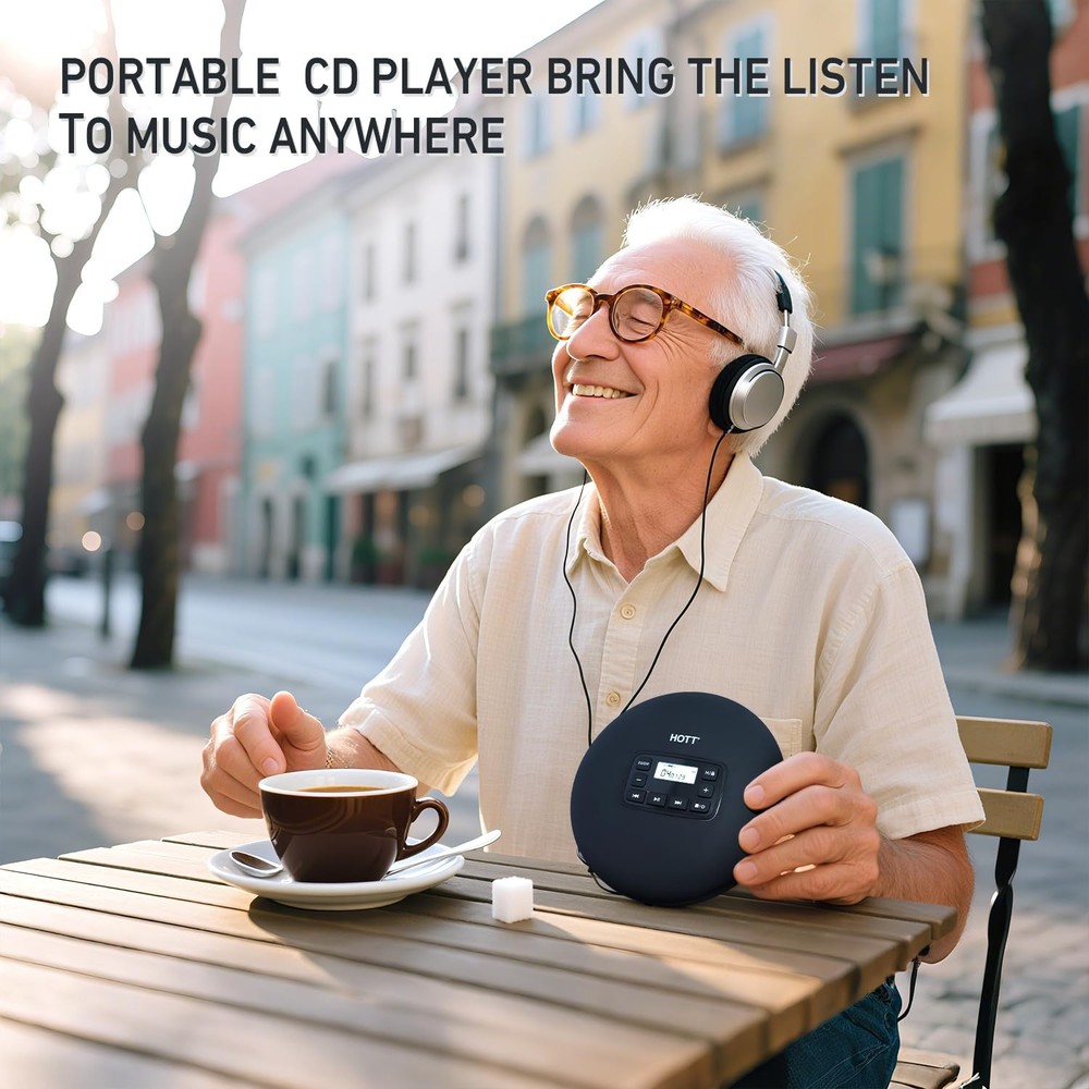 C204 Basic Portable CD Player with Anti-Skip Protection - AA Battery Powered,...