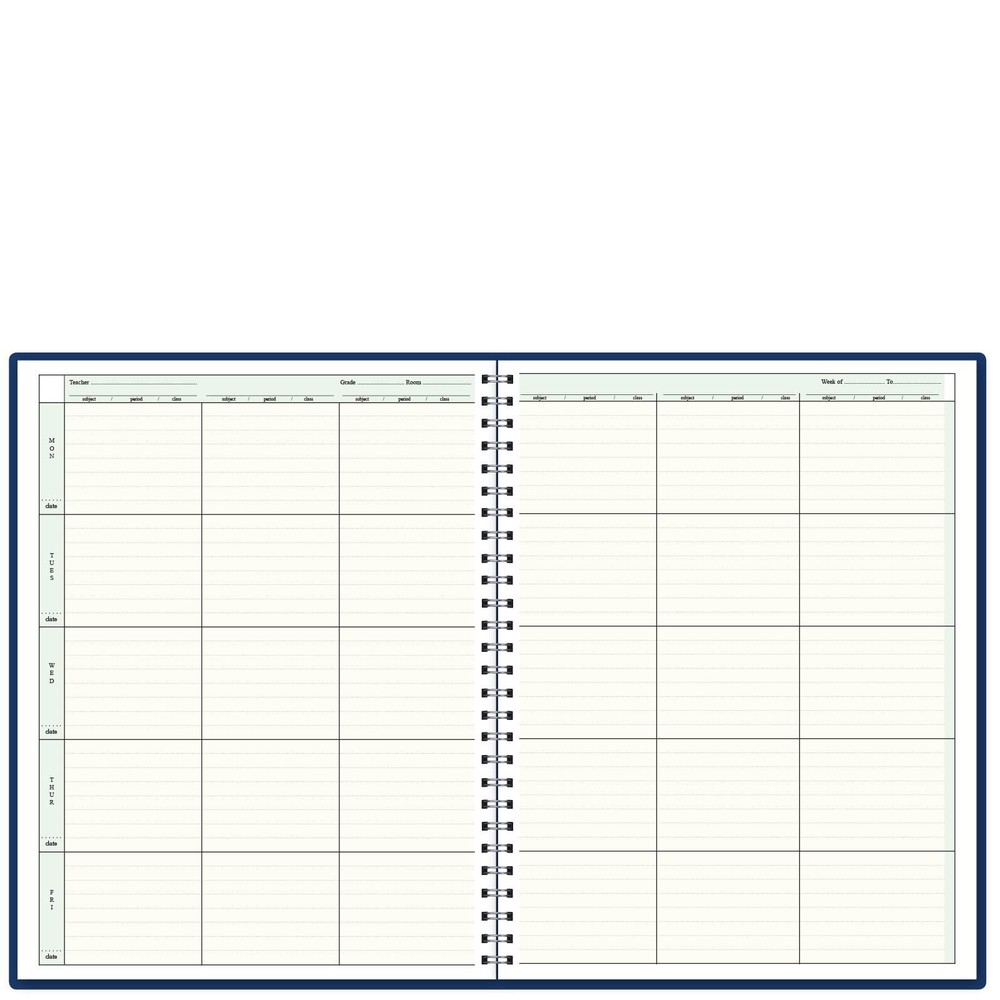 Lesson Planner, 6 Periods Vertical Layout, Blue