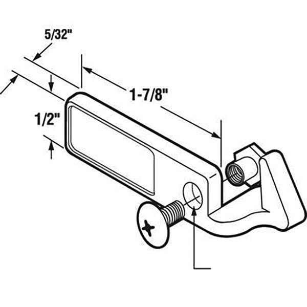 Diecast Latch Hook for Sliding Patio Door Left Hand