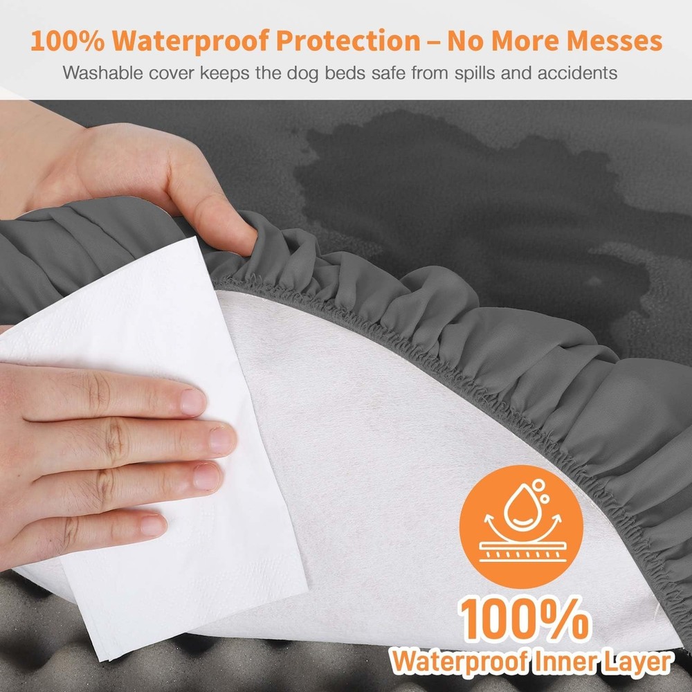 Dog Bed Covers Replacement Washable Waterproof Round Bed Protector for Donut ...