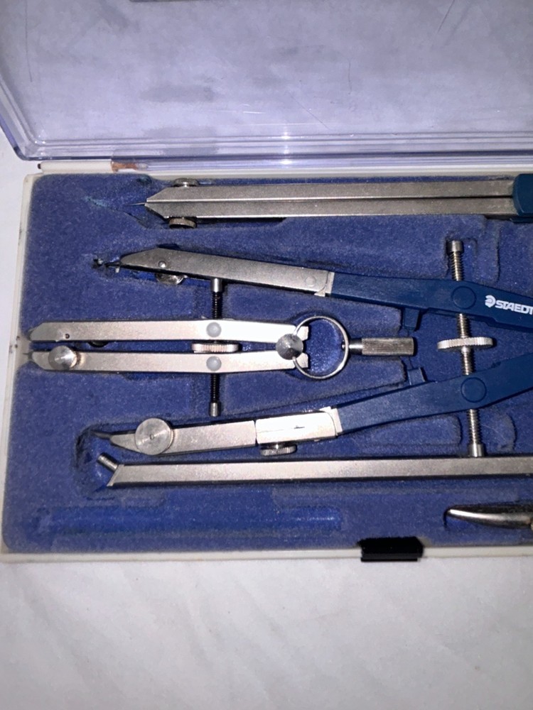6-Piece Staedtler Mars Superbow Compass Set Germany Drafting Tools Vintage NOTE