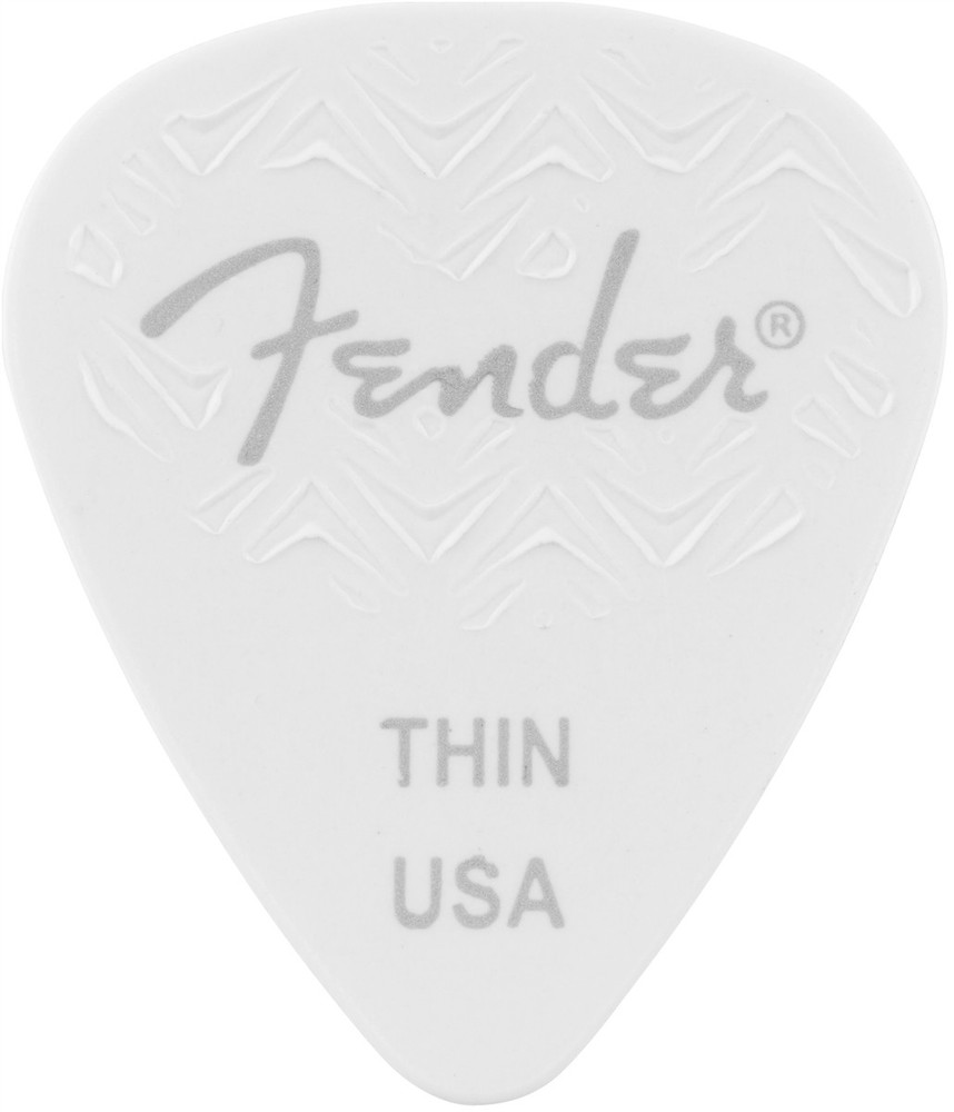 Genuine Fender Wavelength 351 Picks Thin 6 Pack Wht
