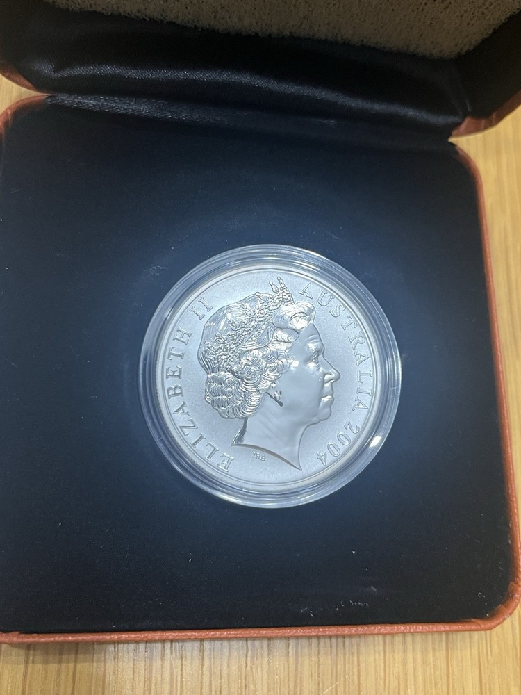 2004 $1 Australia Gold Plated Silver Kangaroo