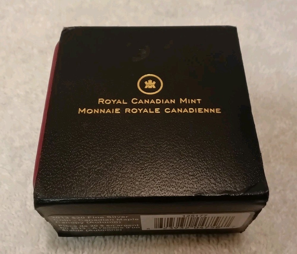 2013 - $20 Canadian 1oz Silver Maple Canopy EMPTY BOX OGP & COA. EMPTY!!