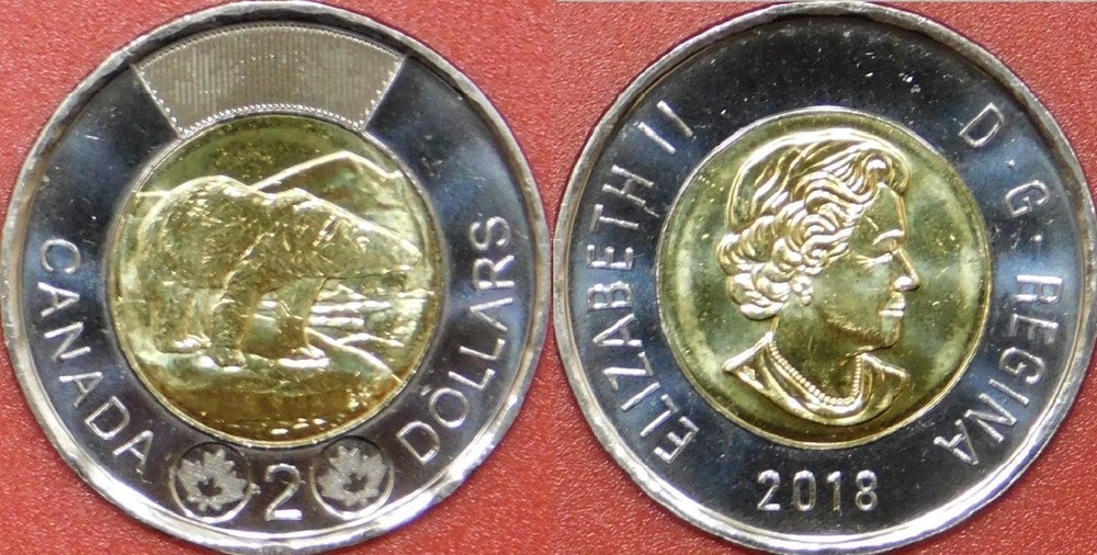 Brilliant Uncirculated 2018 Canada 2 Dollars From Mint's Roll