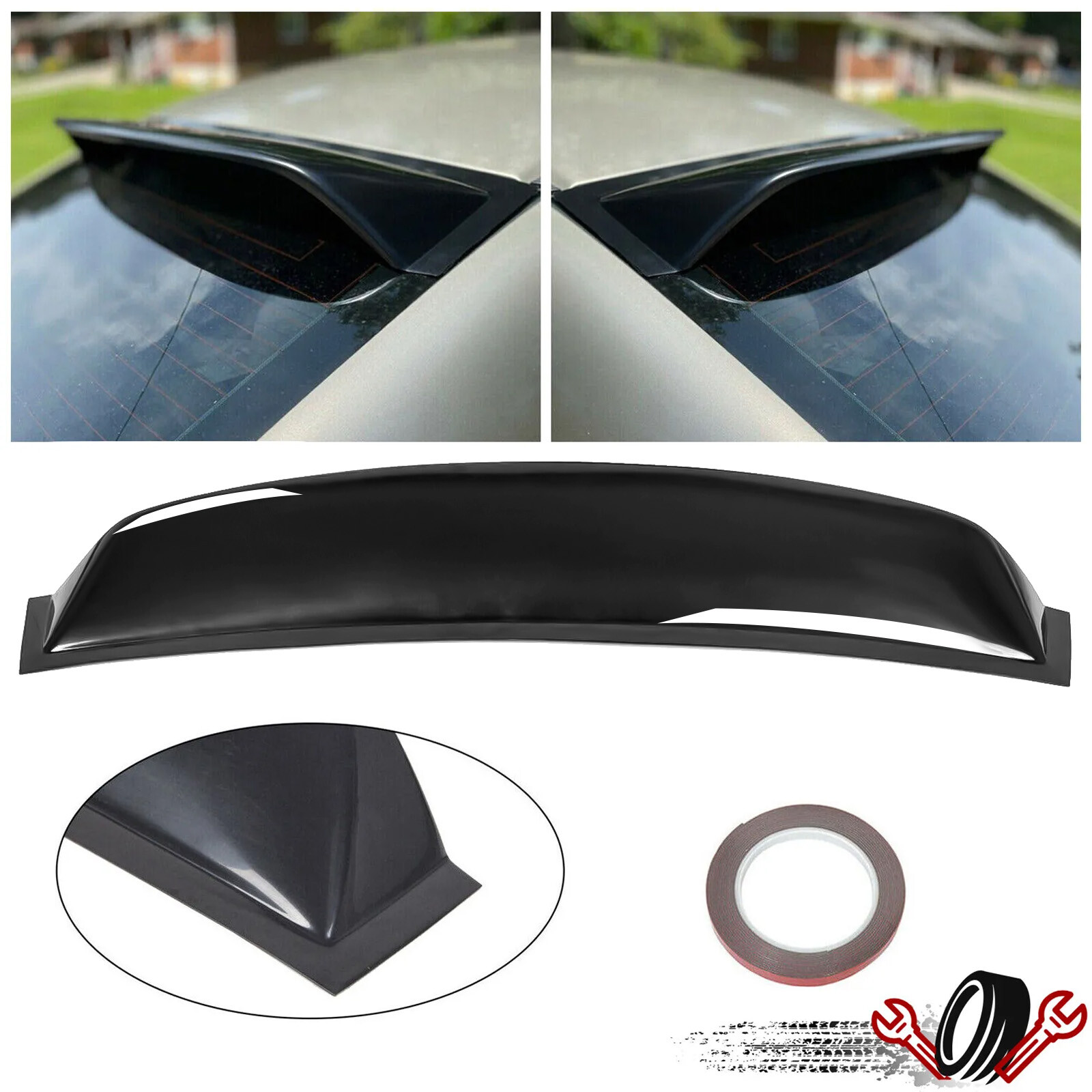 For 2006-2015 Honda Civic 4DR Sedan ABS Rear Window Roof Vent Visor Spoiler Wing